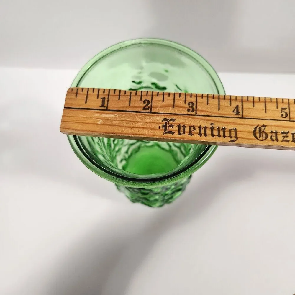 Vintage E. O.  Brody Co. Cleveland Ohio Green Crinkle Glass Vase 8.5